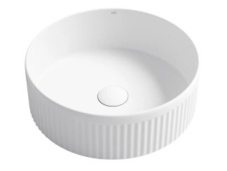 Oxford Round Fluted Basin Matte White