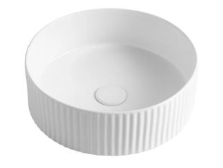 Marlo Round Fluted Basin Matte White