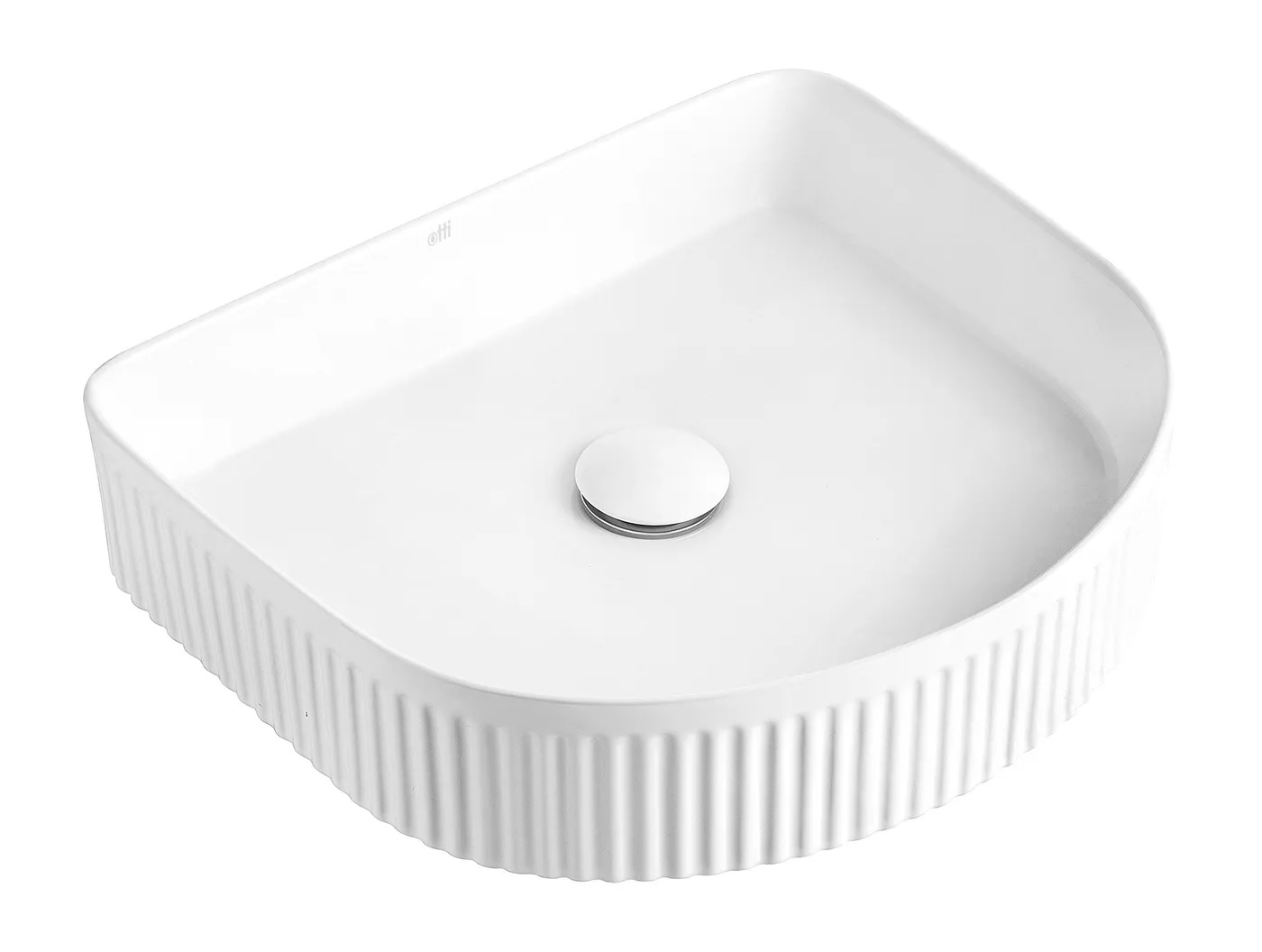 Archie Fluted Basin Matte White