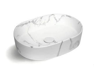 Quay Oval Above Counter Basin Matte Carrara