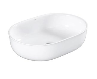 Bronte Oval Above Counter Basin Gloss White
