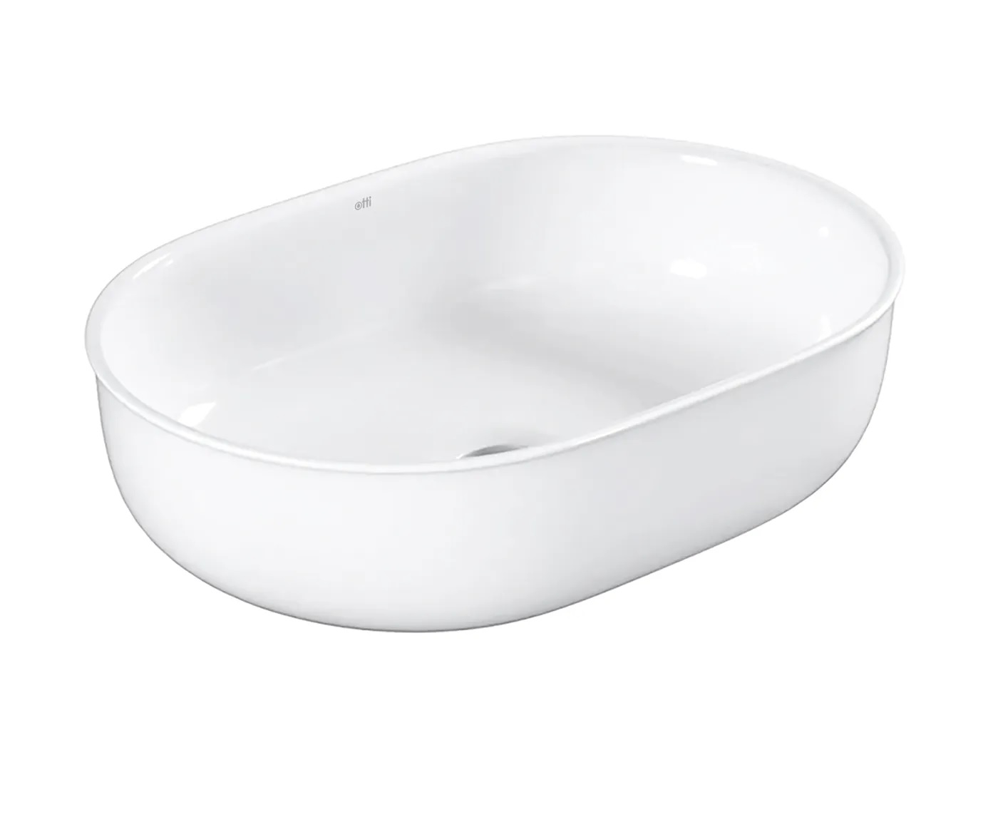 Bronte Oval Above Counter Basin Gloss White