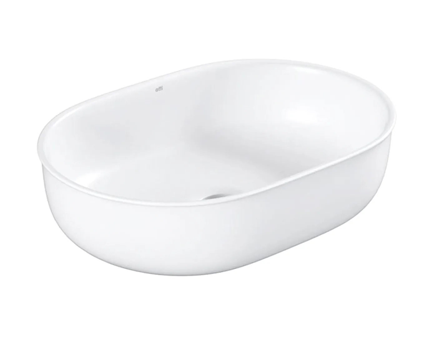 Bronte Oval Above Counter Basin Matte White