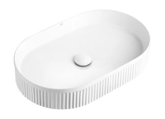 Kensington Fluted Oval Basin Gloss White
