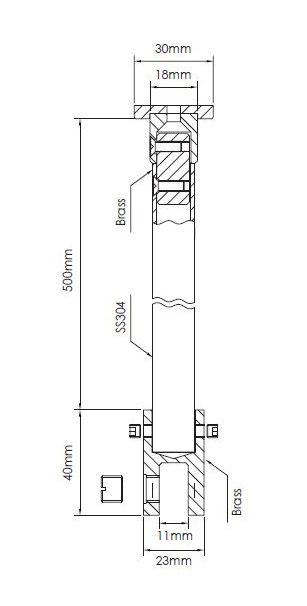Purity Shower Screen Vertical Stabiliser Arm Chrome - Image 3