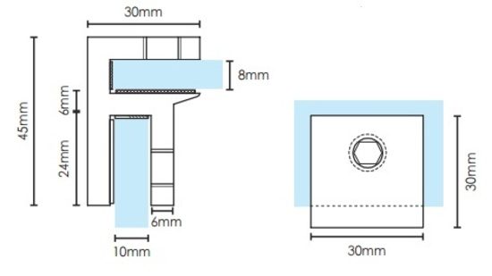 Purity Glass Brace Bracket Chrome - Image 2