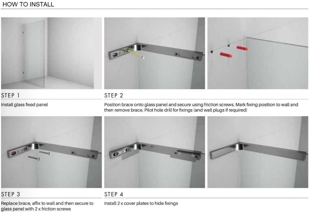 Purity Shower Screen Right Hand Brace Polished - Image 4