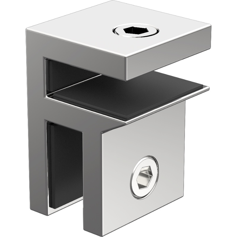 Purity Glass Brace Bracket Brushed Nickel