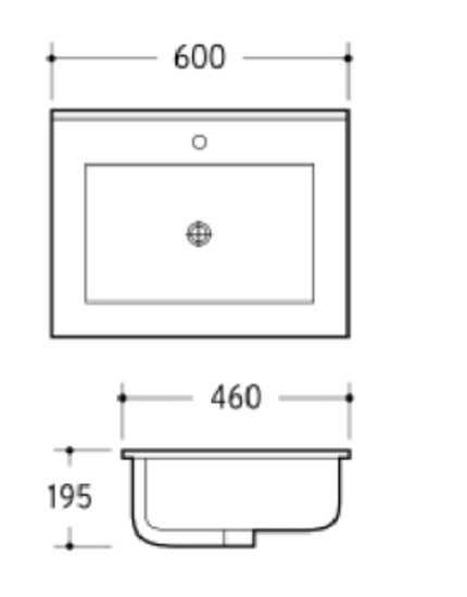 Ceramic Vanity Top White 600mm (01) - Image 2