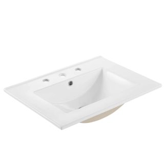 Ceramic 600mm Vanity Top 3 Tap Holes White