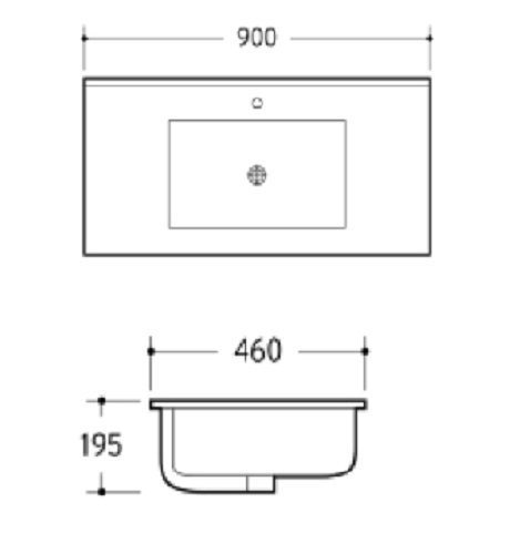 Ceramic Vanity Top White 900mm (01) - Image 2