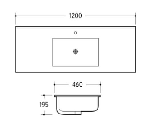 Ceramic Vanity Top White 1200mm (01) - Image 2