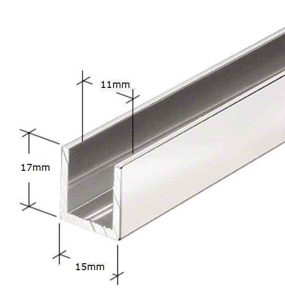 Shower Screen Glass U Channel Polished - Image 2