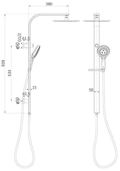 Sando Multifunction Shower Combo Chrome - Image 3