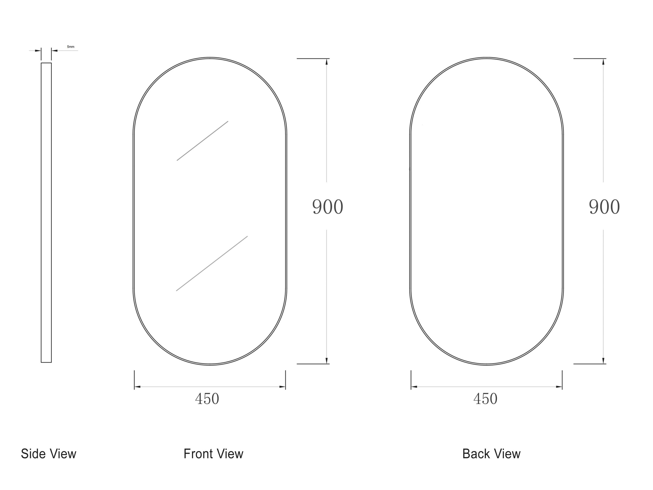 Pencil Edge Oval Mirror - Image 2