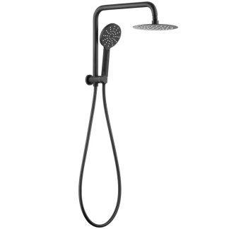 Pavia Twin Shower Half Rail Matte Black