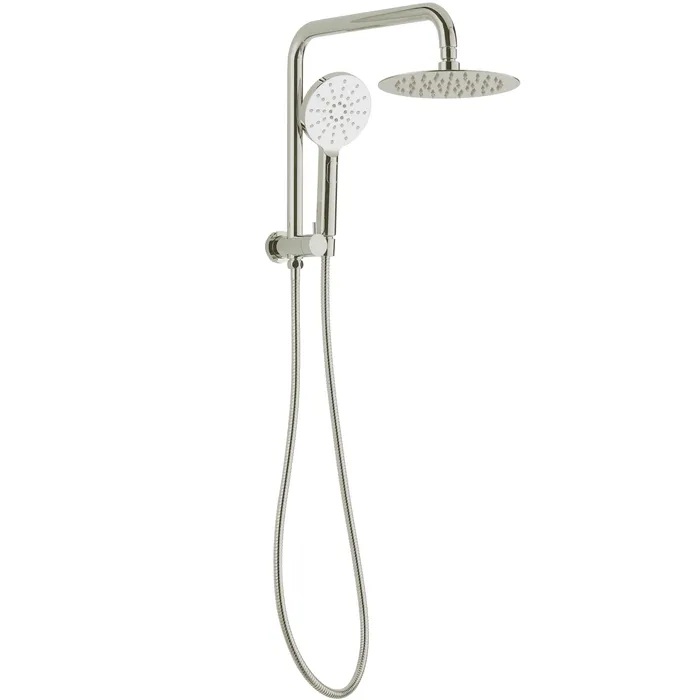 Pavia Twin Shower Half Rail Brushed Nickel