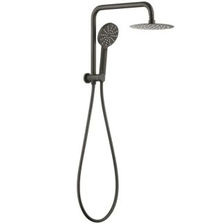 Pavia Twin Shower Half Rail Gun Metal