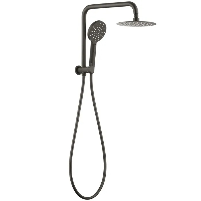 Pavia Twin Shower Half Rail Gun Metal