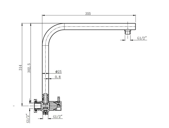 Pavia Twin Shower Half Rail Chrome - Image 6