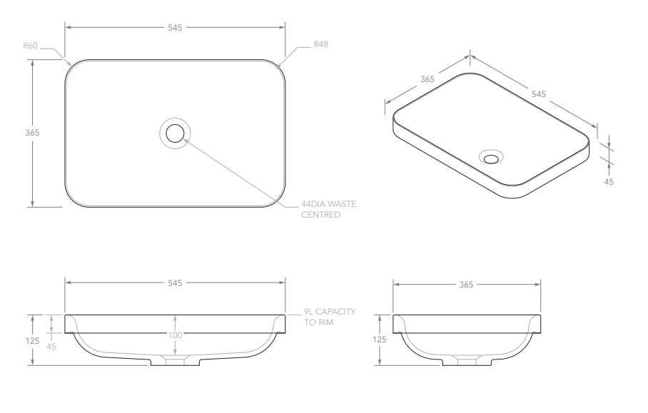 Pride Solid Surface Semi Inset Basin Gloss White - Image 7