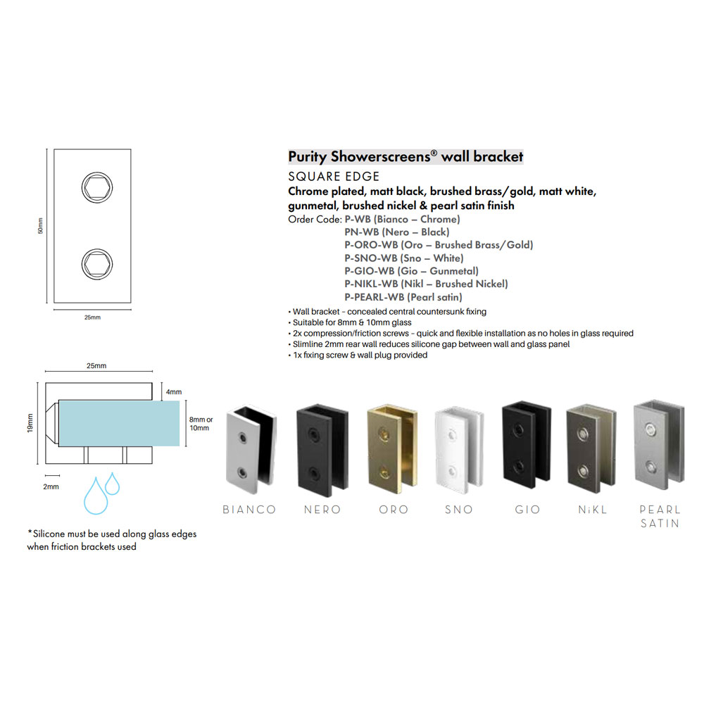 Purity Wall Bracket Square Chrome - Image 4
