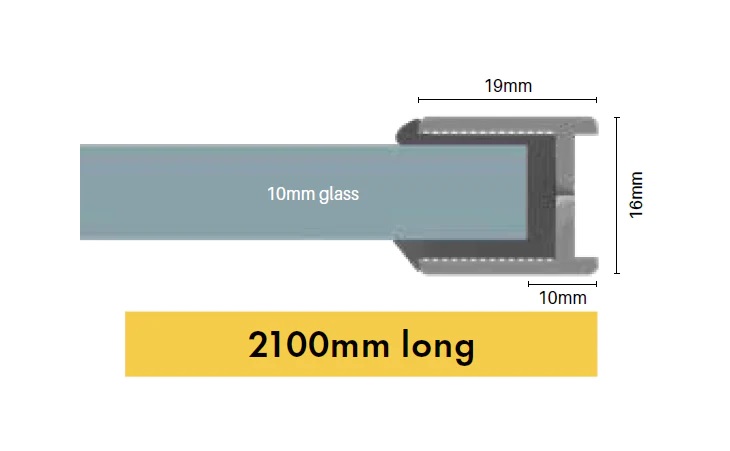 Purity Shower Screen Aluminium U Channel Matte Black - Image 3