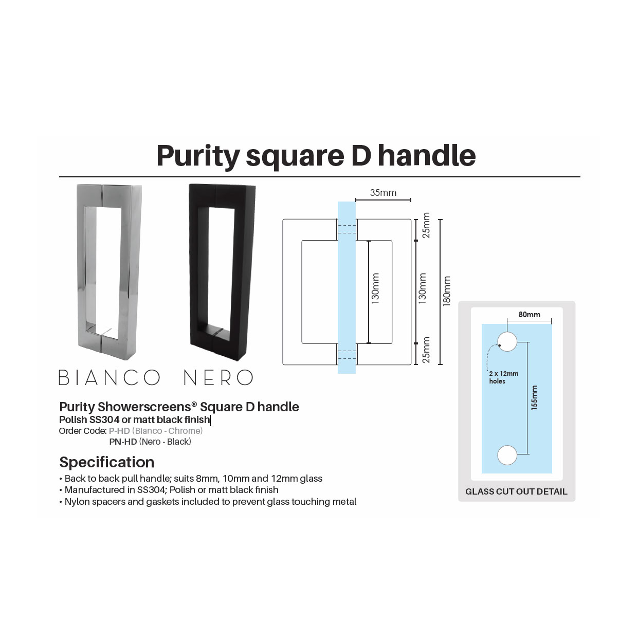 Purity Square D Handle Matte Black - Image 3