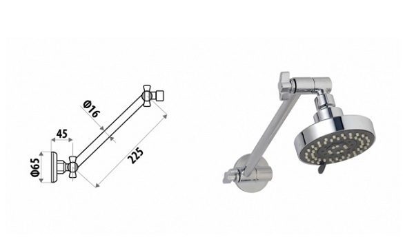 Linklock 5 Function Shower Chrome - Image 2