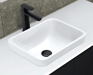 Sarah Semi Inset Basin Gloss White 440mm