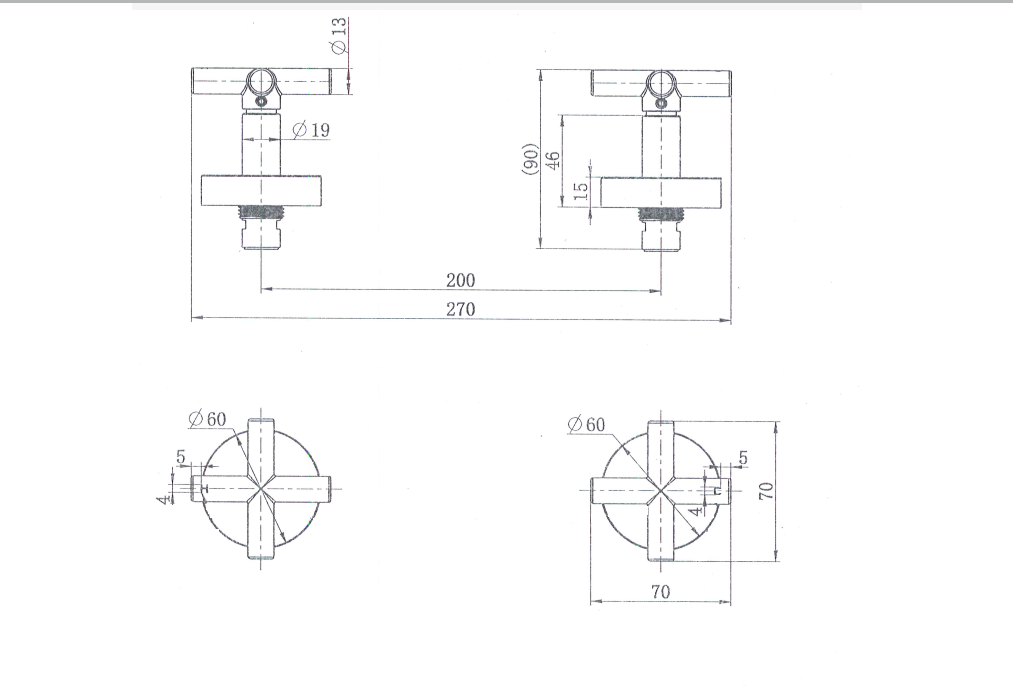 Ryker 1/4 Turn Wall Top Assemblies Chrome - Image 2