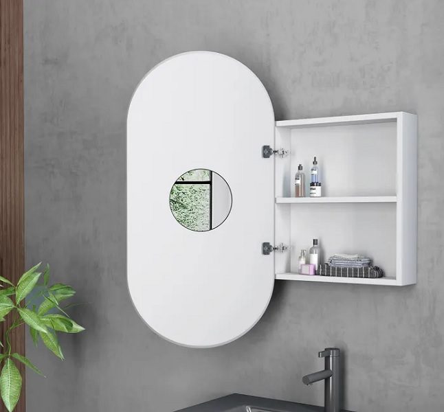 Noosa Matte White Shaving Cabinet - Image 3