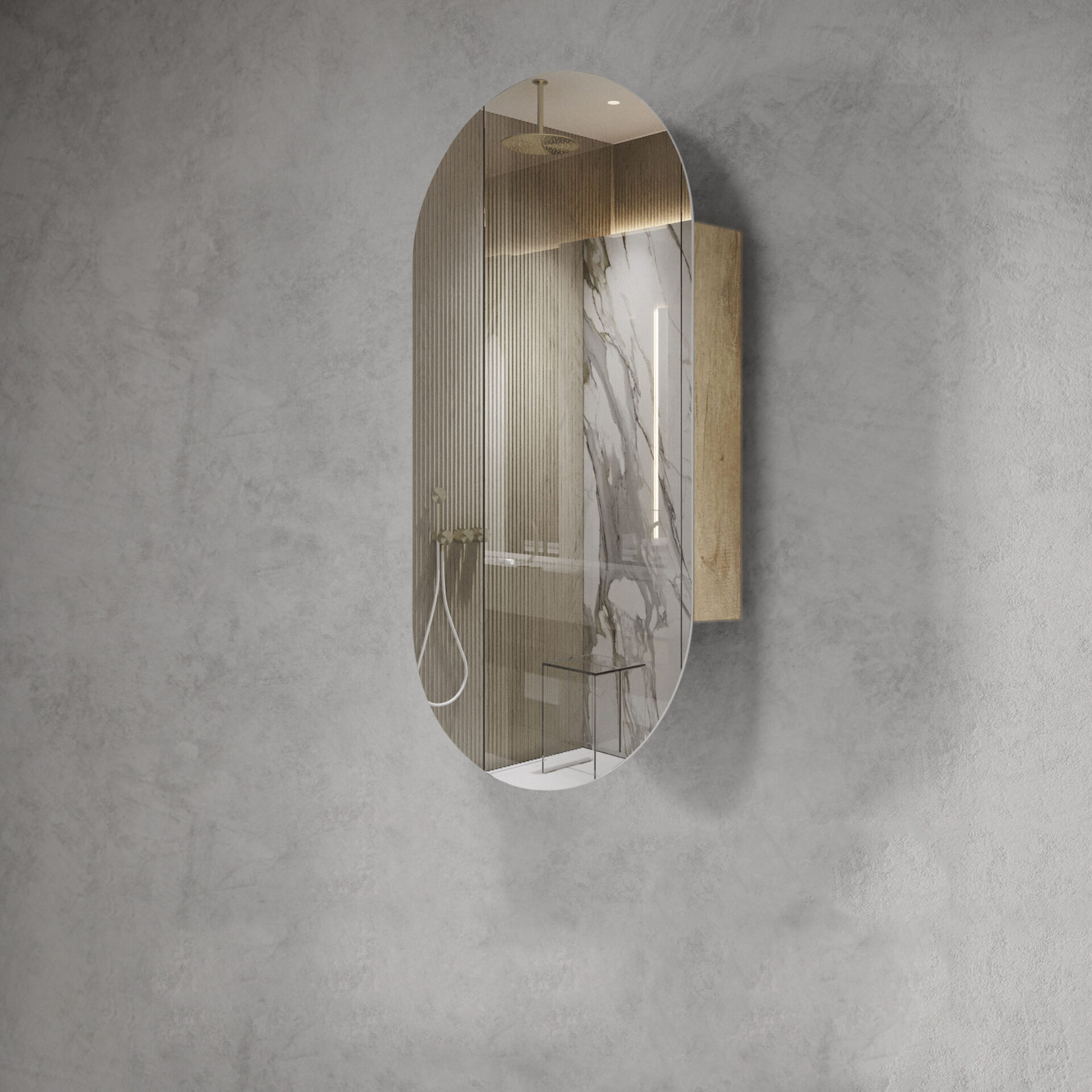 Noosa Natural Oak Shaving Cabinet - Image 3
