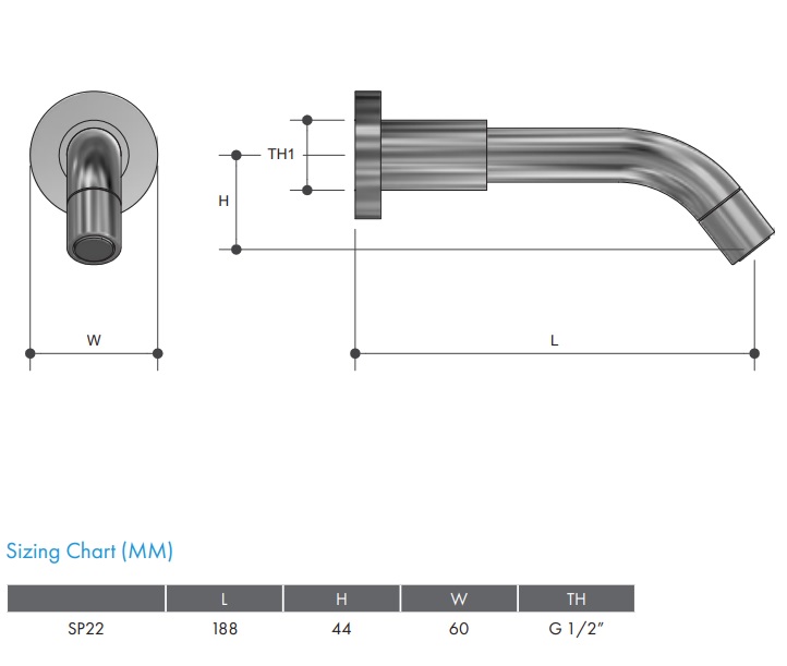 Mayfair Bath Spout 180mm Chrome - Image 2