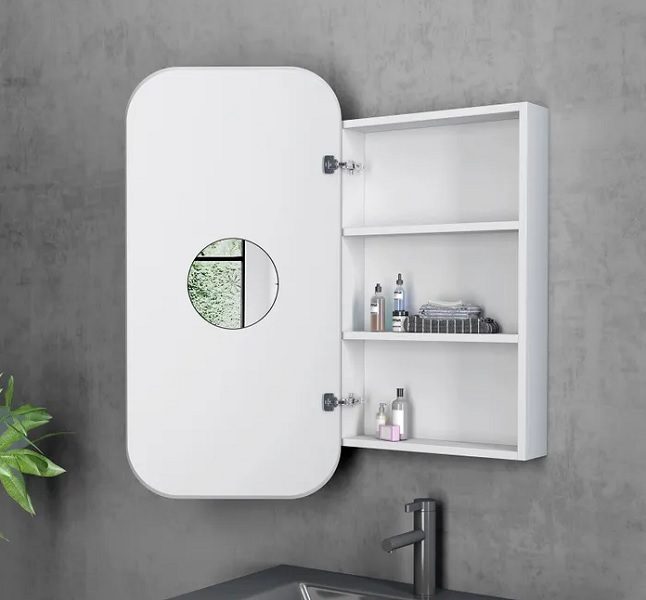 Newport Matte White Shaving Cabinet - Image 2