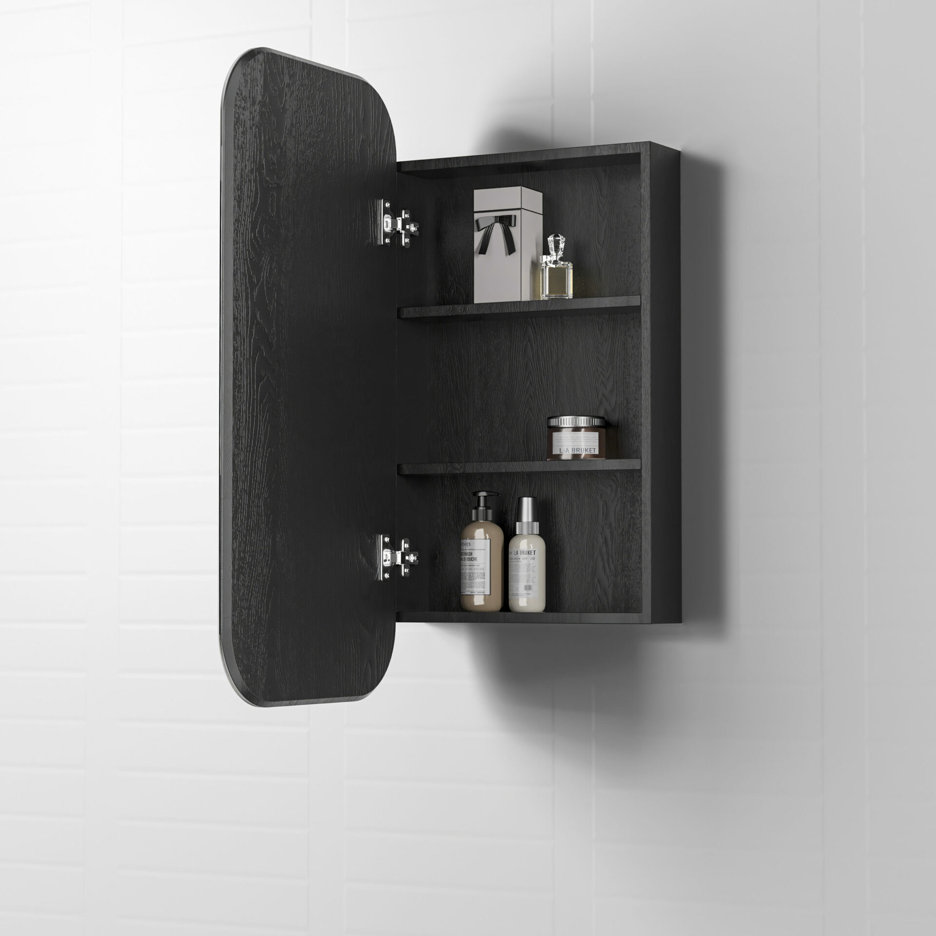 Newport Black Oak Shaving Cabinet - Image 2