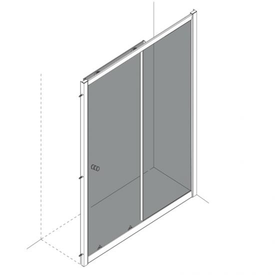 Samford Semi Frameless Sliding Door Shower Silver 920 - 1000mm - Image 2