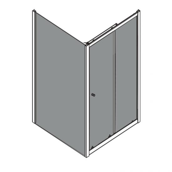Samford Semi Frameless Sliding Door Shower Silver 920 - 1000mm - Image 8