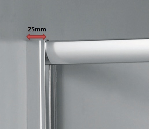Samford Semi Frameless Sliding Door Shower Silver 920 - 1000mm - Image 4