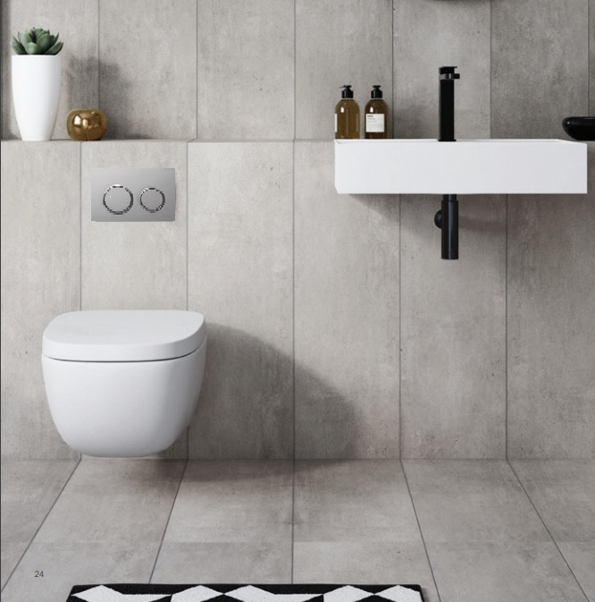 Sigma 20 Dual Flush Round Matte Chrome With Chrome Trim - Image 3