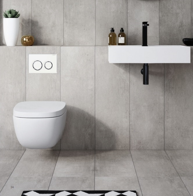 Sigma 20 Dual Flush Round White With Chrome Trim - Image 3