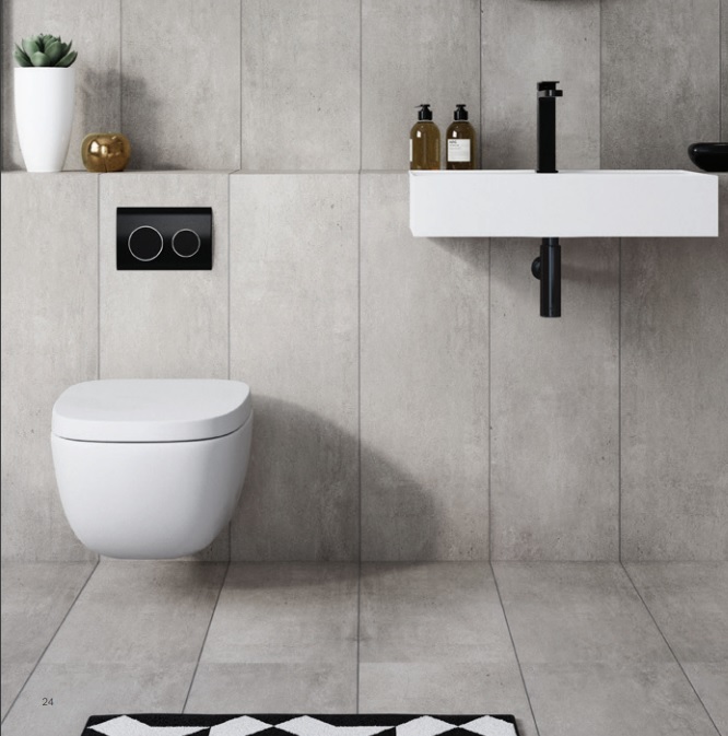 Sigma 20 Dual Flush Round Matte Black With Chrome Trim - Image 3