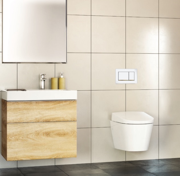 Sigma 30 Dual Flush Square White With Gold Trim - Image 3