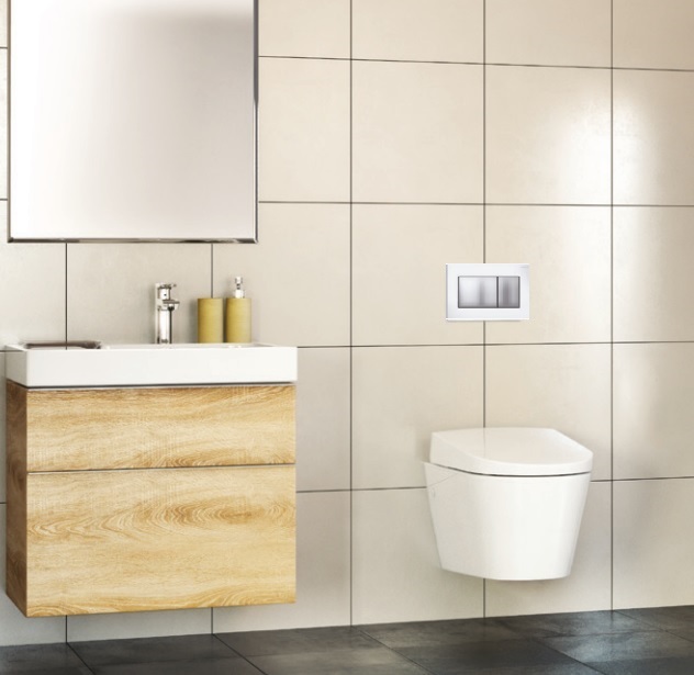 Sigma 30 Dual Flush Square White With Matte Chrome Buttons - Image 3