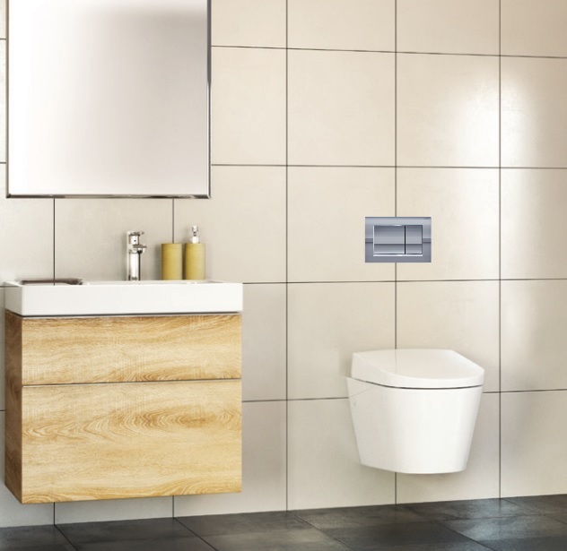 Sigma 30 Dual Flush Square Matte Chrome With Chrome Trim - Image 3