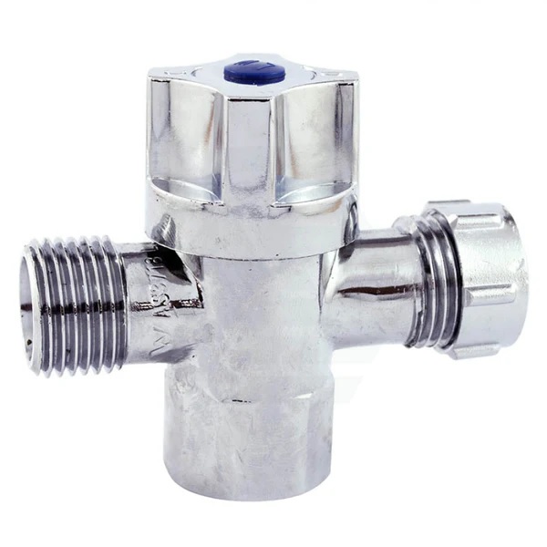 3 Way Cistern Cock 1/4 Turn Chrome - Image 2