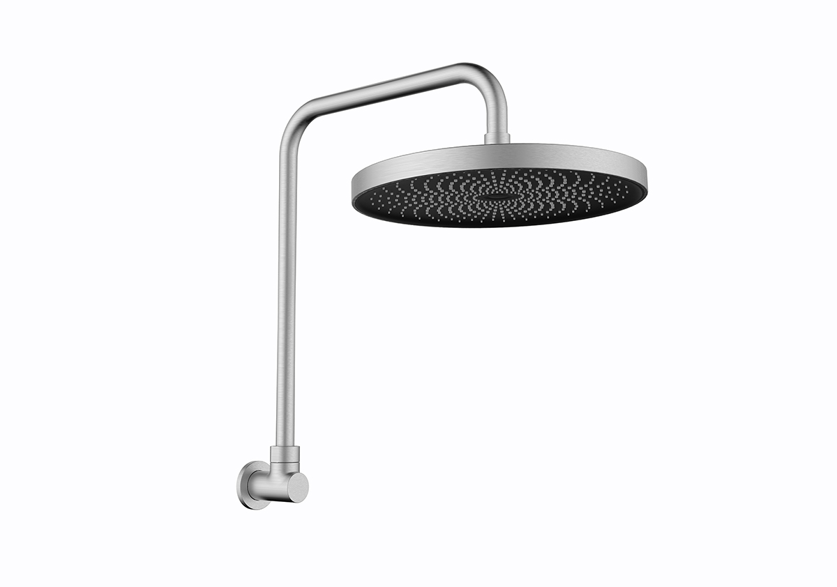 The Gabe Gooseneck Fixed Shower Brushed Nickel