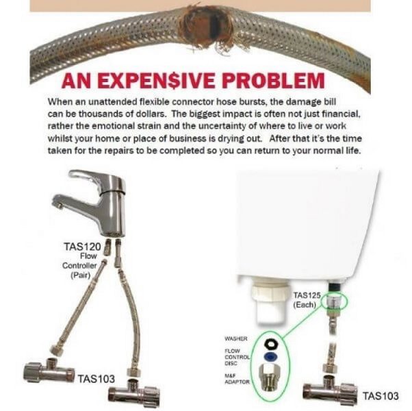 Flood Stop Flow Control Adapter 15mm - Image 2
