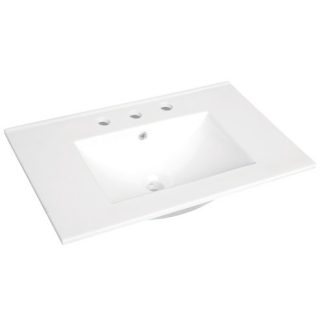 Ceramic Vanity Top White 750mm 3 Tap Holes