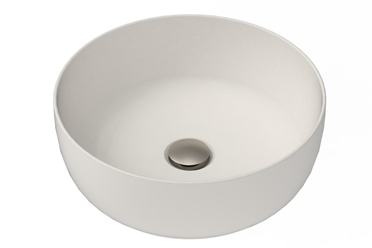 Glam Round Above Counter Ceramic Basin Matte Pearl - Image 4